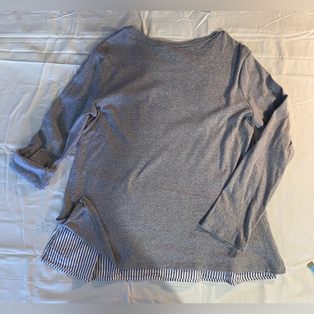 Doe & Rae Split Pullover Gray Size Large Euc - image 8